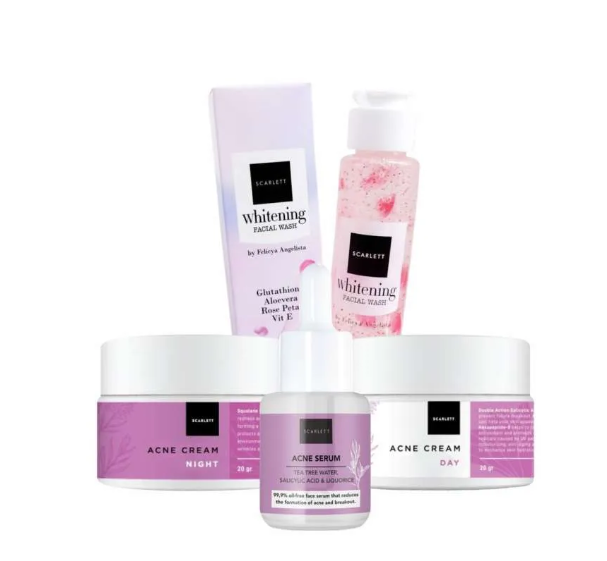 Langkah Penggunaan Paket Skincare Untuk Kulit Berjerawat Scarlet Acne and Glow Package